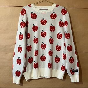 New York Or Nowhere NYON Big Apple Mascot Intarsia Knit Crewneck Sweater Size M
